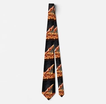 Black Pizza Neck Tie