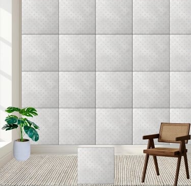 Minimalist White & Beige Polka Dot Ceramic Tile