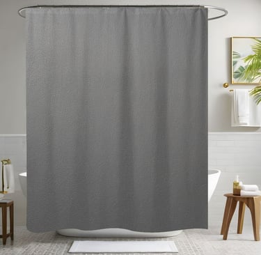 Grey Leather Shower Curtain