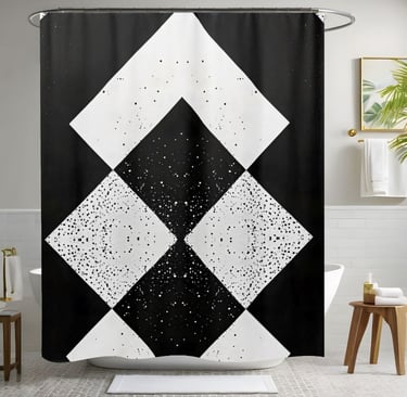 Black and White Diamond Shower Curtain