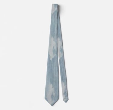 Trendy Blue Jean Fabric Neck Tie
