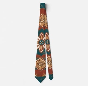 Vintage Style Boho Pattern Neck Tie for Men