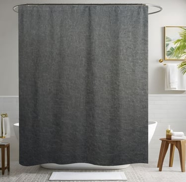 Silver Leather Shower Curtain