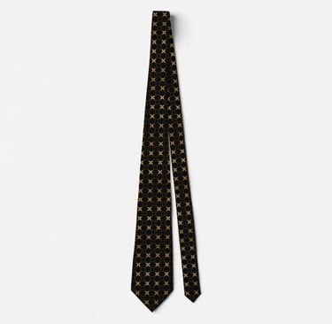 Exquisite Gold Filigree Black Gold Neck Tie