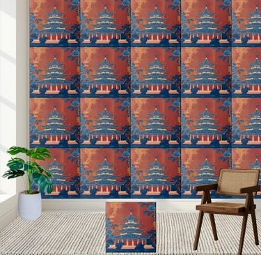 Traditional Oriental Pagoda Tile