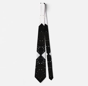 Bold Black and White Speckled Diamond Neck Tie