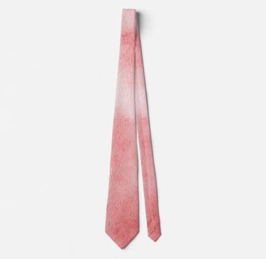Chic Coral Red Watercolor Splash Neck Tie for Men