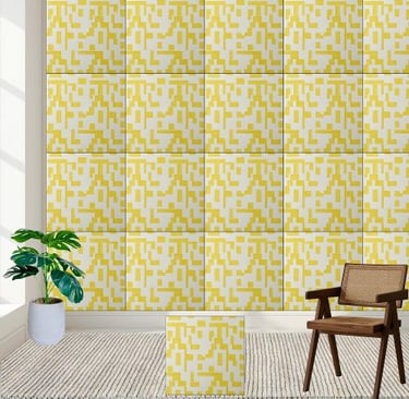 Geometric Yellow Pattern Ceramic Tile Style 2