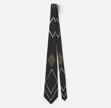 Sleek Metallic Black Neck Tie