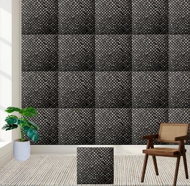 Sparkling Black White Silver Crystal Stone-like Ceramic Tile