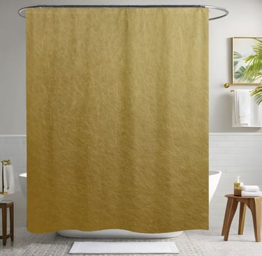 Gold Leather Shower Curtain