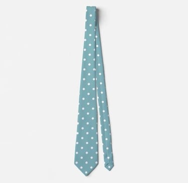 Classic Teal Blue Polka Dot Neck Tie