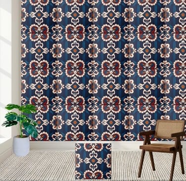 Scandinavian-inspired Tile With Floral Pattern