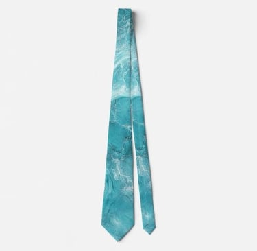 Turquoise Marble Abstract Neck Tie