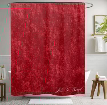 Rich Red Velvet Style Shower Curtain