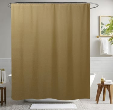 Premium Gold Leather Shower Curtain