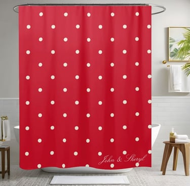 Charming Polka Dot Shower Curtain for Bathroom