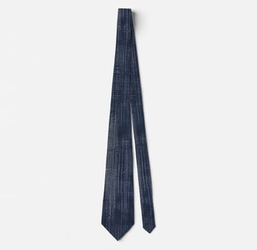 Dark and Light Blue Denim Stripe Neck Tie