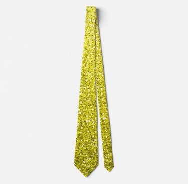 Glamorous Ombre Yellow Green Glitter Party Neck Tie