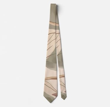 Modern Bohemian Leaves and Shapes Neck Tie