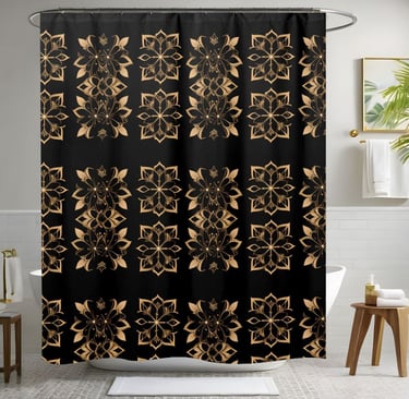 Cute Floral Boho Shower Curtain