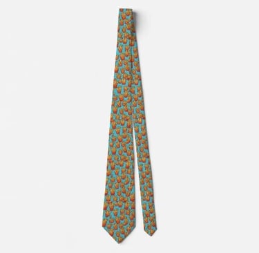 Blue French Fries Neck Tie