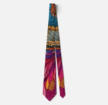 Bold and Colorful Botanical Neck Tie