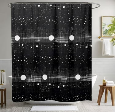 Black and White Disco Vibe Shower Curtain