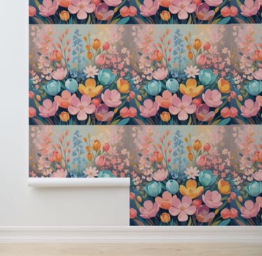 Modern Floral Dream Garden Peel and Stick Wallpaper