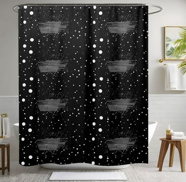 Black and White Shower Curtain Style 1