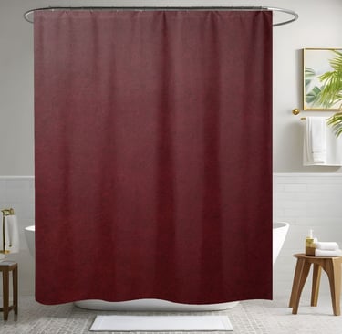 Dark Red Leather Shower Curtain