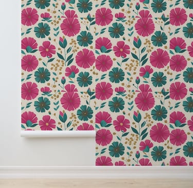 Modern Floral Dream Peel and Stick Wallpaper