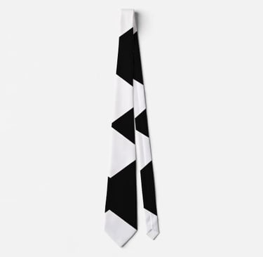Stylish Black and White Geometric Necktie
