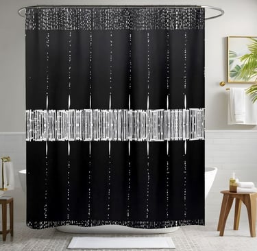 Black and White Classy Shower Curtain Style 1