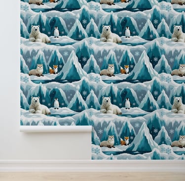 Dreamy Arctic Animal Mural Peel and Stick Wallpaper