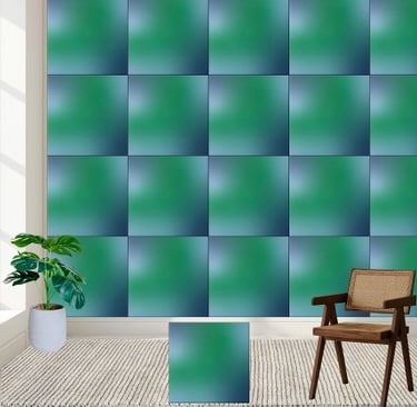Elegant Green and Blue Gradient Abstract Ceramic Tile