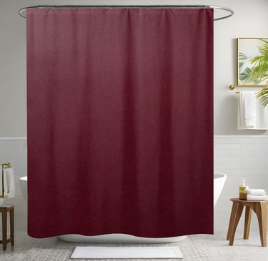 Maroon Leather Shower Curtain