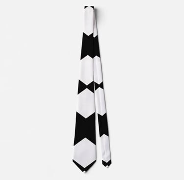 Stylish Groom Geometric Black White Wedding Neck Tie
