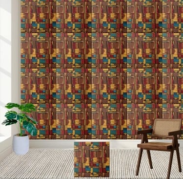 Vibrant Ethnic Art Inspired Pattern Tile