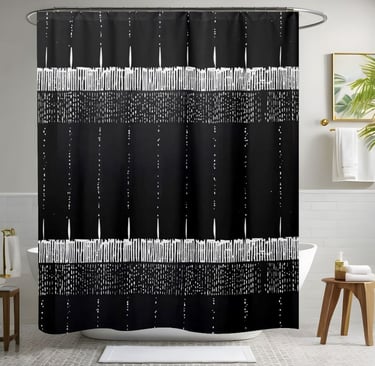 Black and White Classy Shower Curtain Style 2