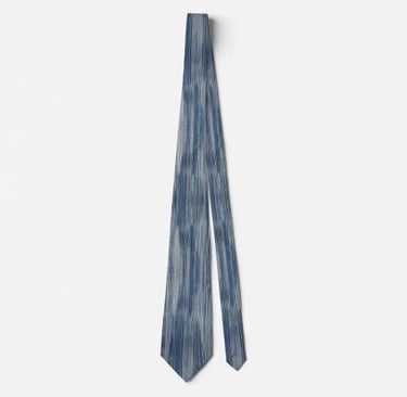 Abstract Blue Denim Stripe Neck Tie