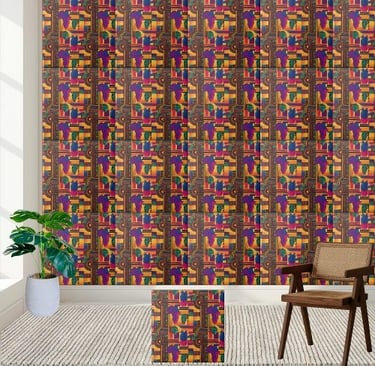 African Tribal Tile - Bold and Colorful
