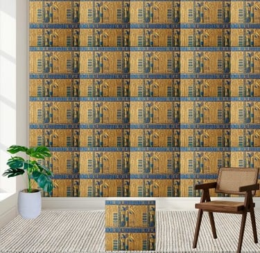 Ancient Egypt Hieroglyphs and Figures Tile