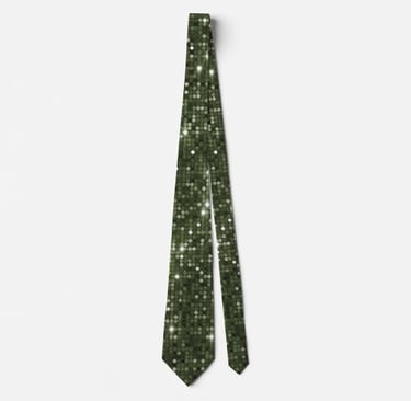 Chic Glimmering Olive Green Sequin Neck Tie