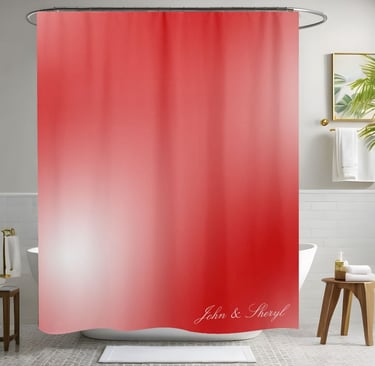 Blushing Red and White Blurred Abstract Shower Curtain