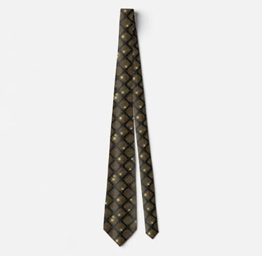 Sophisticated Black Gold Diamond Mens Neck Tie