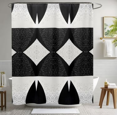 Black and White Manly Shower Curtain Style 1