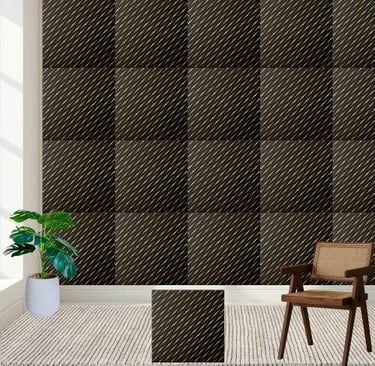 Elegant Black and Gold Geometric Tile