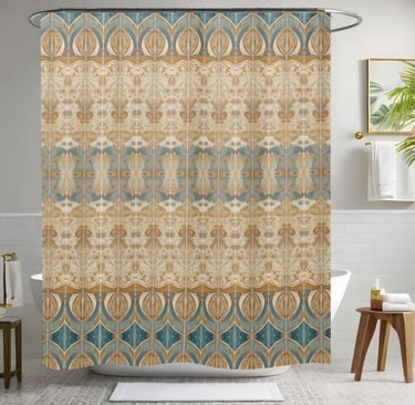 Moroccan Boho Shower Curtain Style 2
