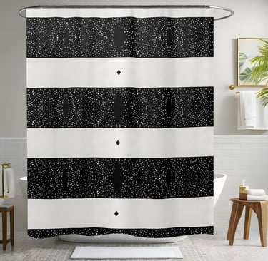 Black and White Manly Shower Curtain Style 2